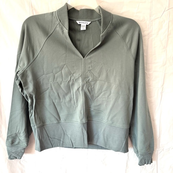 Athleta Tops - Athleta Eastbound V neck Pullover sweatshirt Sage Green SZ L Worn